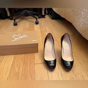 Christian Louboutin Black Peep Toe Heels
